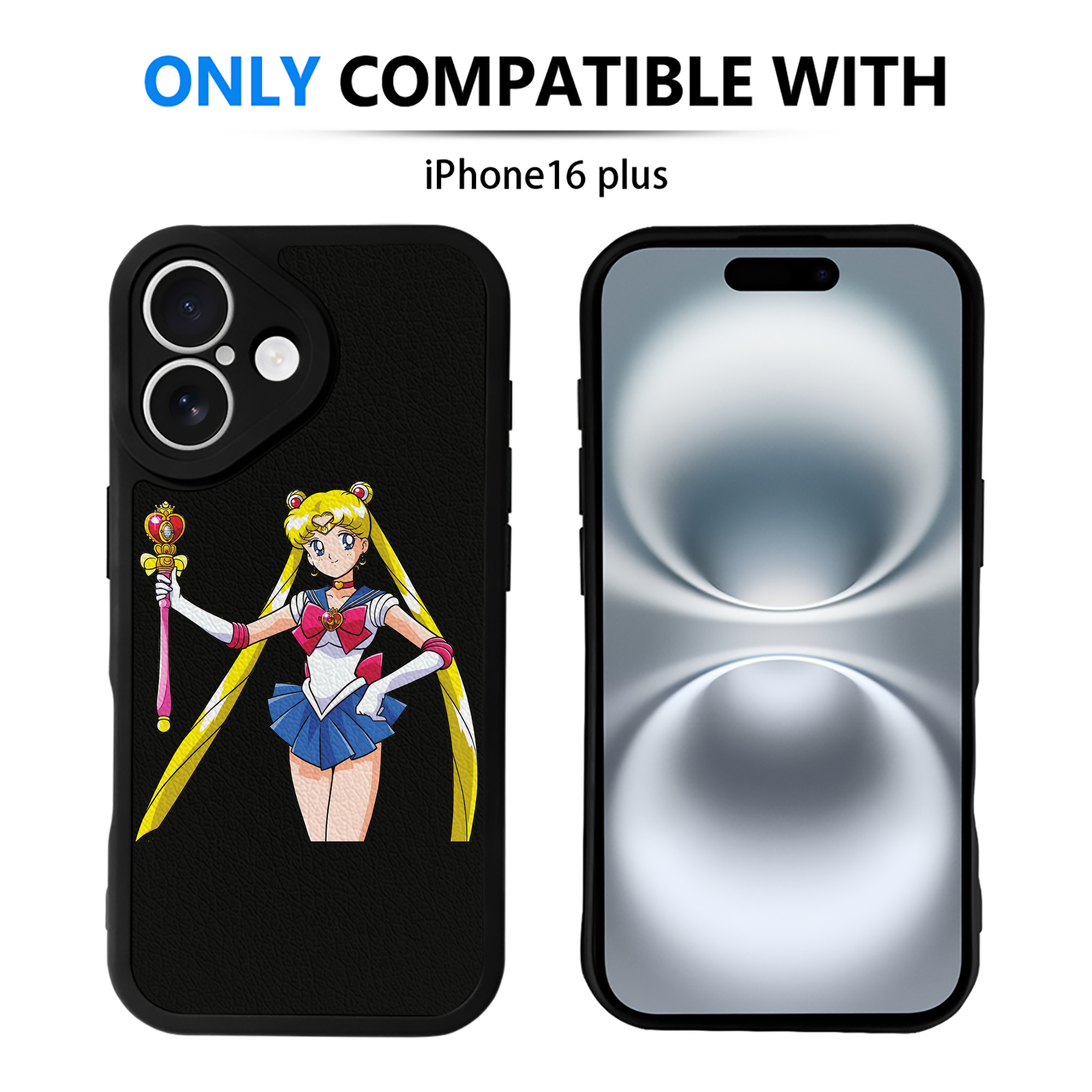 （画像用） 美少女戦士セーラームーン 月野 うさぎ つきの うさぎ Sailor Moon Tsukino Usagi 【iPhone 16シリーズ対応】シリコンスマホケース（レザー調） 材質：シリコン